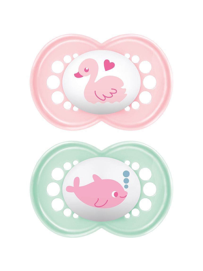 Succhietti original 6+ caucciù bio-circolare conf. doppia rosa/verde - mam