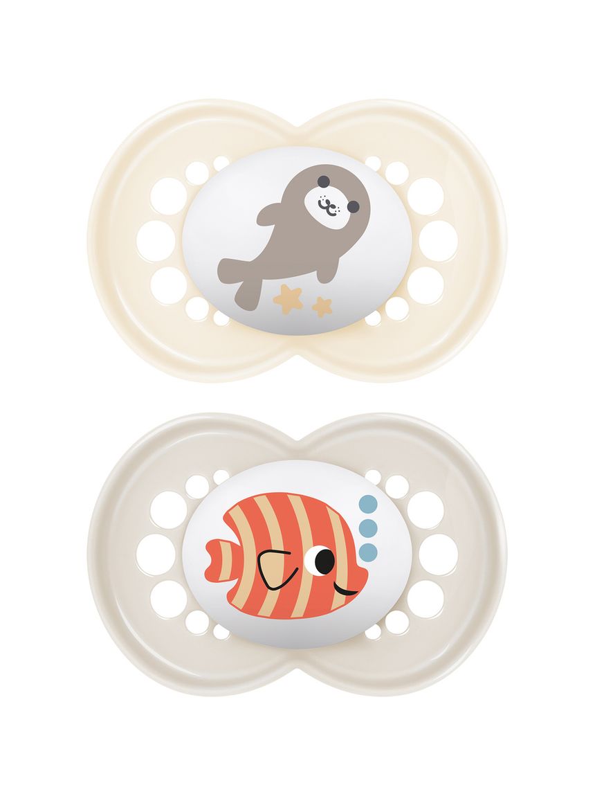 Succhietti original 6+ caucciù bio-circolare conf. doppia grigio/beige - mam