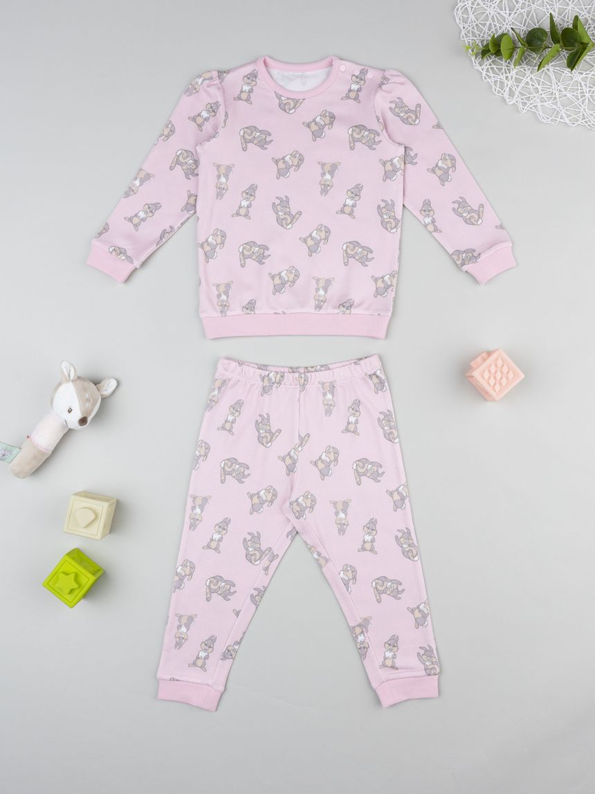 Pigiama fepato bimba rosa tippete