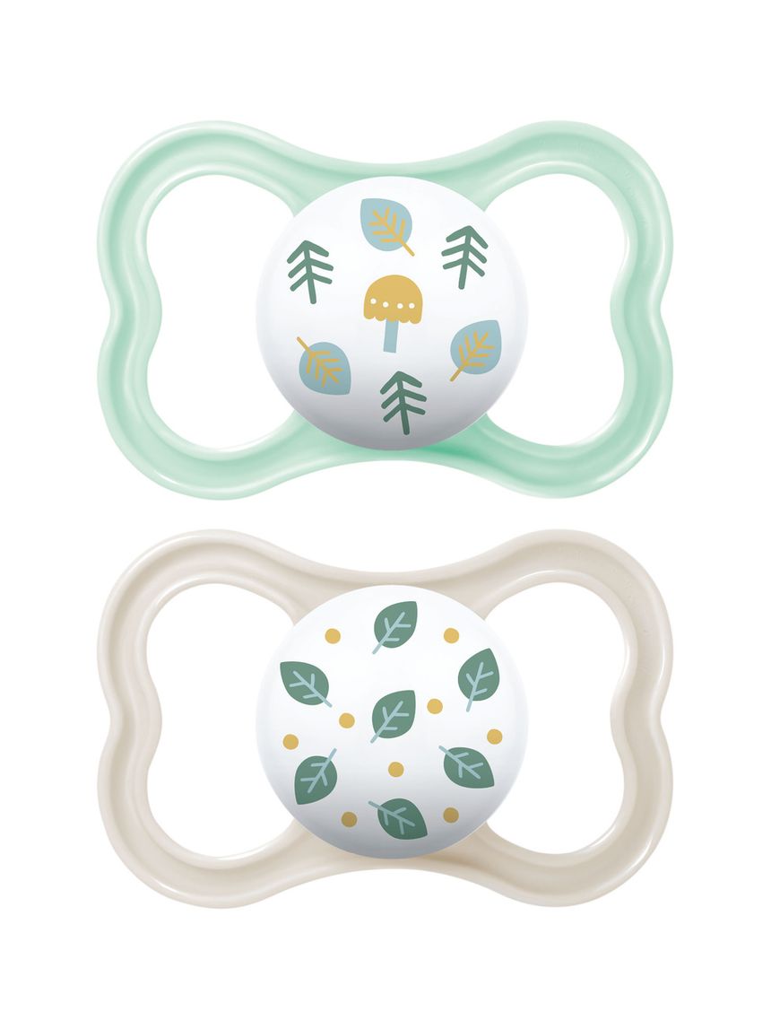 Succhietti air 6+ silicone bio-circolare conf. doppia verde/grigio - mam