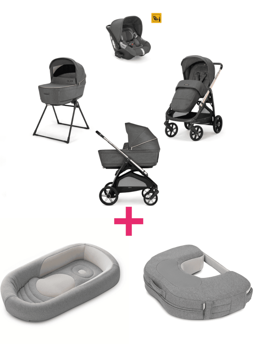 Trio inglesina system4 aptica darwin velvet grey con telaio palladio + welcome pod harmony grey + cuscino allattamento elysia™ harmony grey a un prezzo speciale