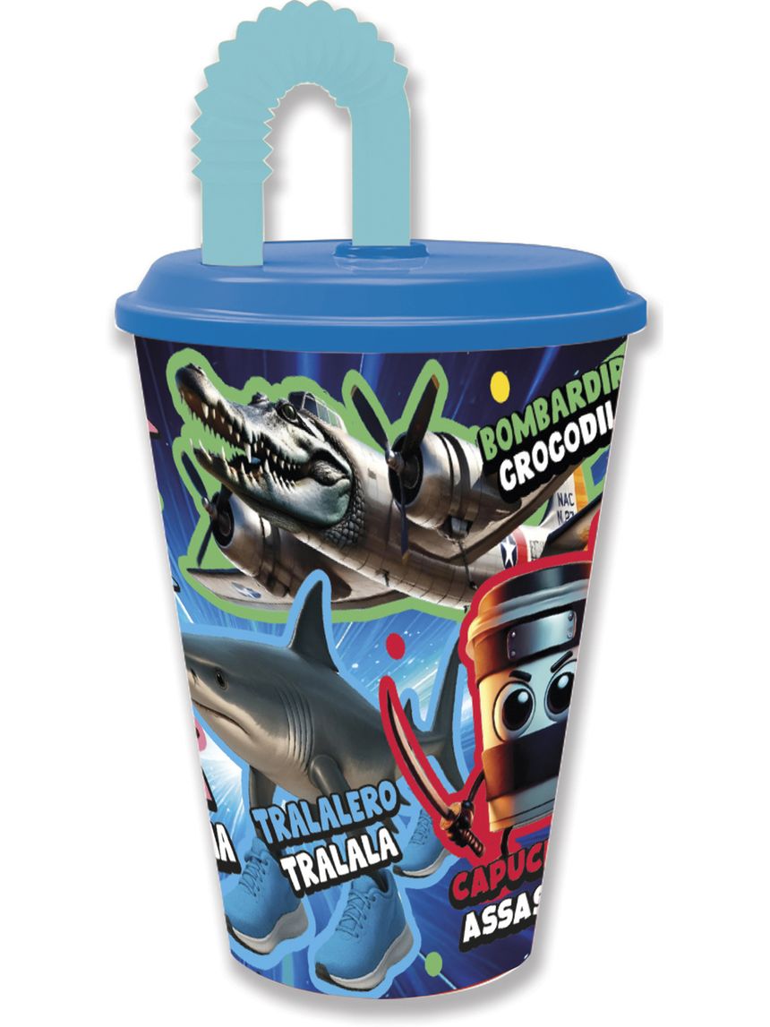 Bicchiere sport c cannuccia 430 ml - brainrot