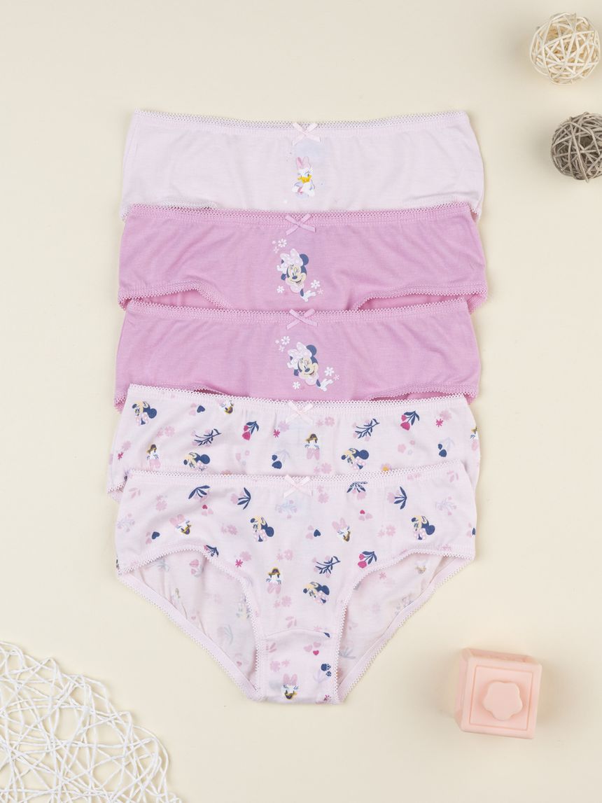 Pack 5 slip cambina rosa disney