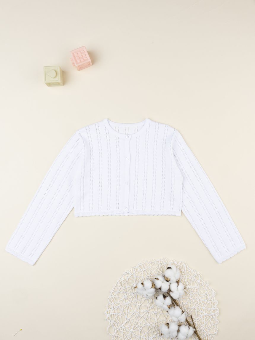 Maglione tricot bimba bianco