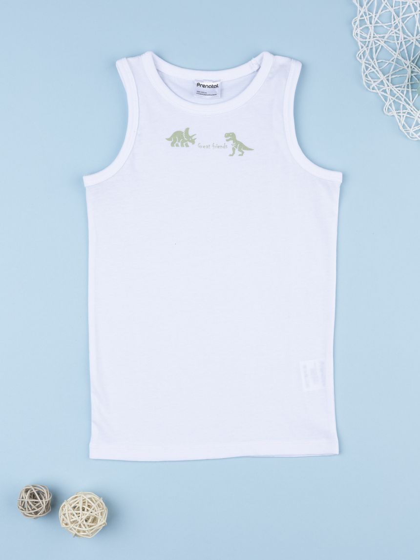 Canotta bimbo bianca dino
