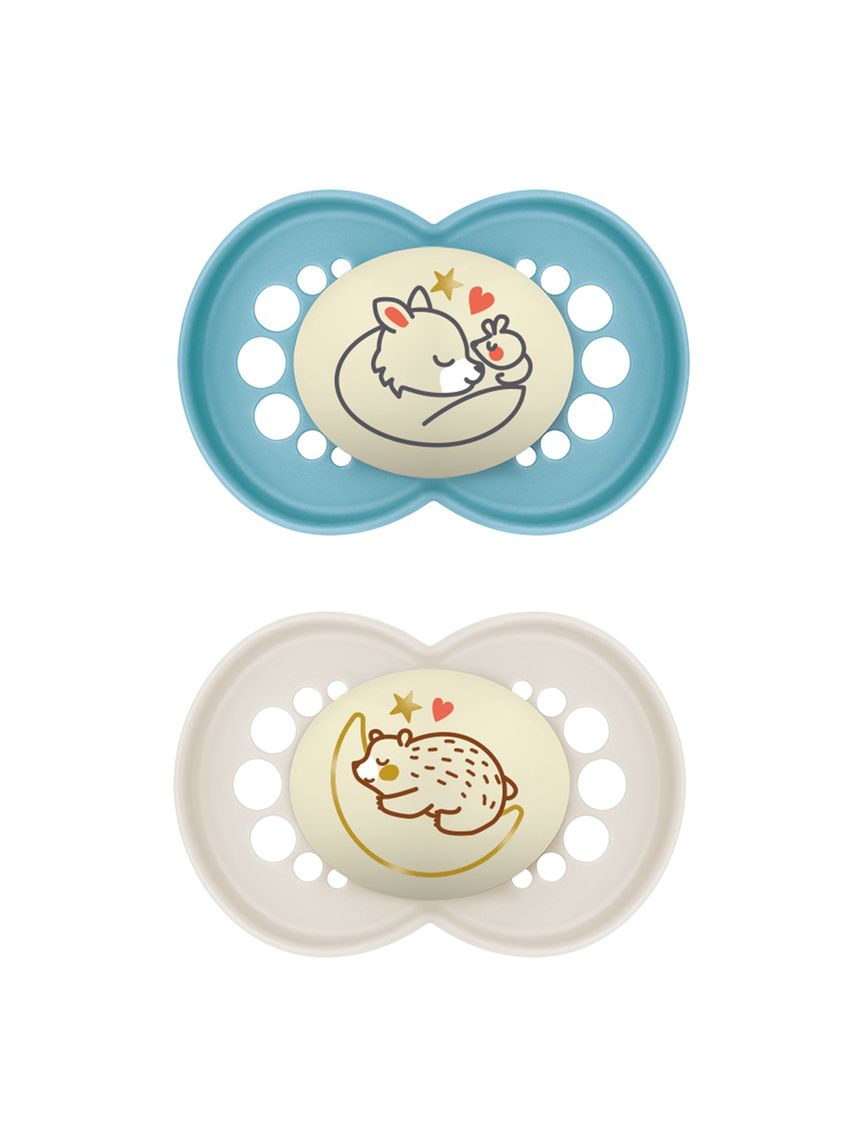 Succhietti original night 16+ caucciù bio-circolare conf. doppia blu/grigio - mam