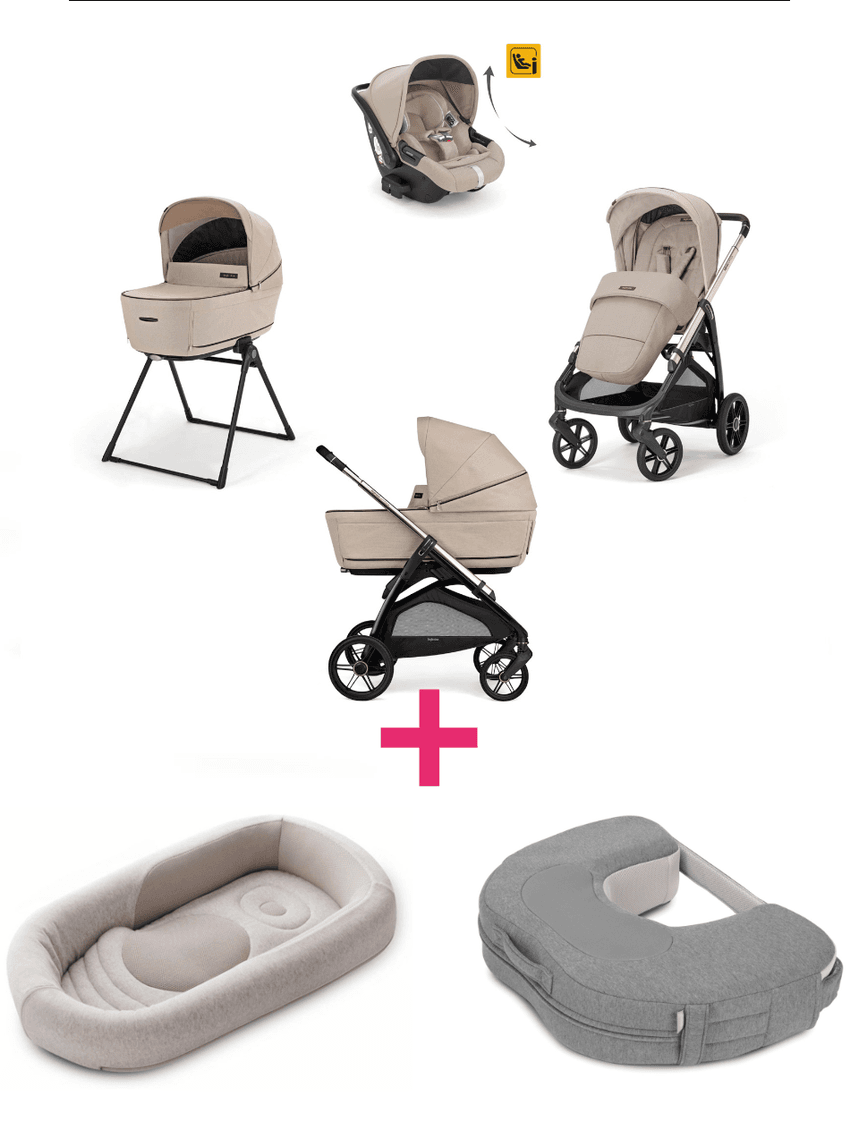 Trio inglesina system4 aptica darwin pashmina beige con telaio palladio + welcome pod quiet beige + cuscino allattamento elysia™ harmony grey a un prezzo speciale