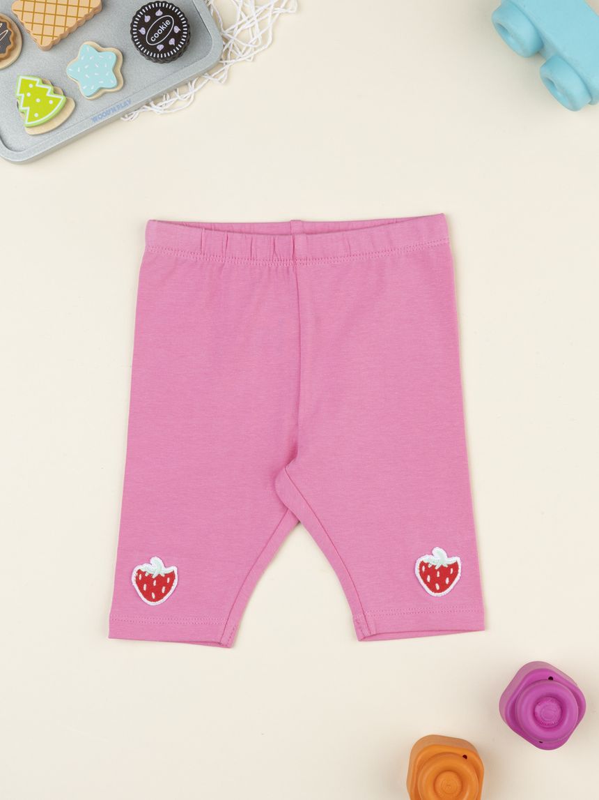 Legging bimba rosa patch fragoline