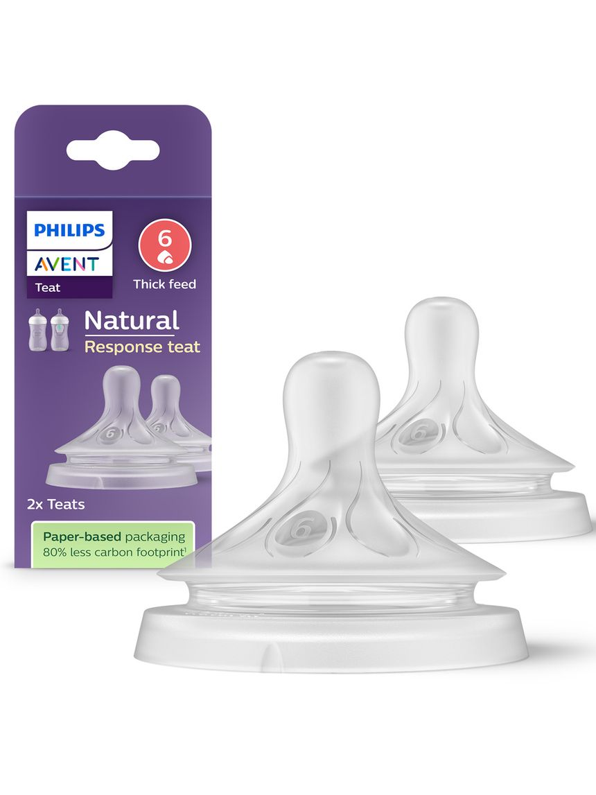Tettarella natural response flusso per alimentazione abbondante. età consigliata: 6m+. 2pz scy966/02 tettraelle per biberon - philips avent