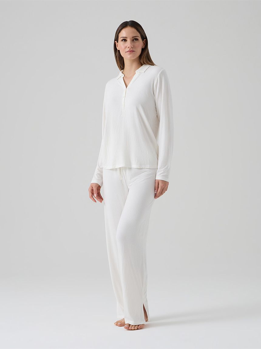 Pigiama allattamento costina verde