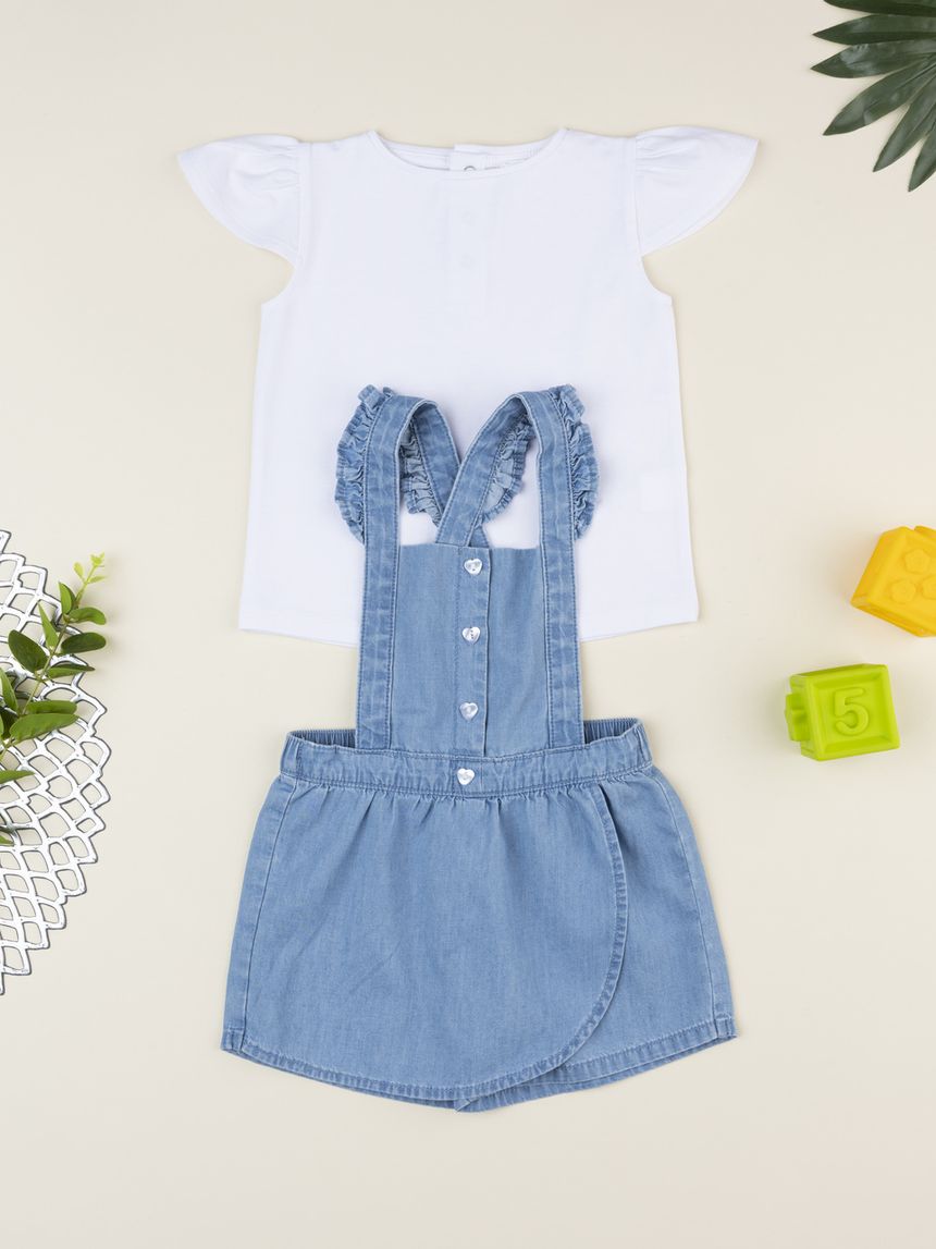 Completo estivo salopette e t-shirt bimba