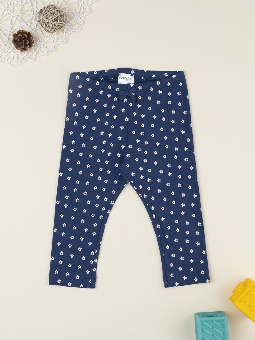 Legging bimba blu pois