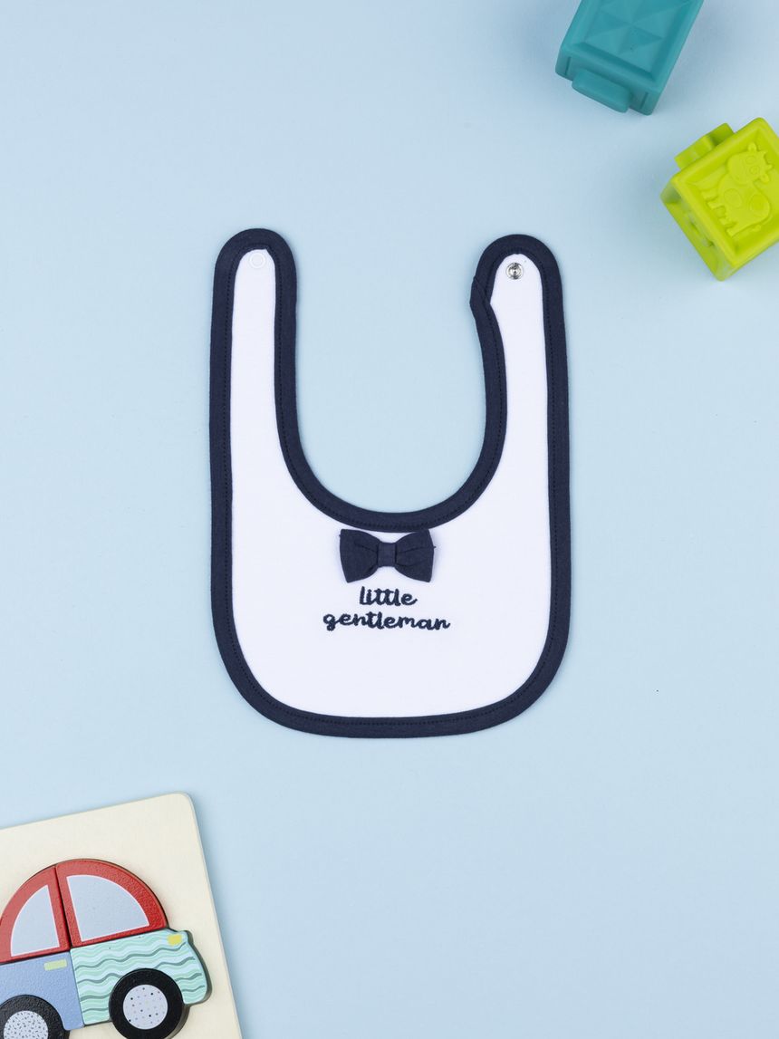 Bavaglino elegante bimbo bianco/blu