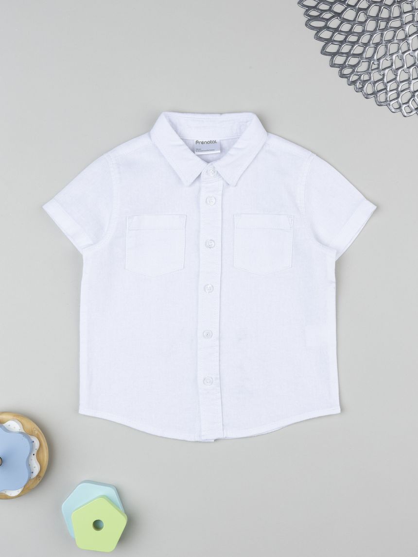 Camicia bimbo lino bianco