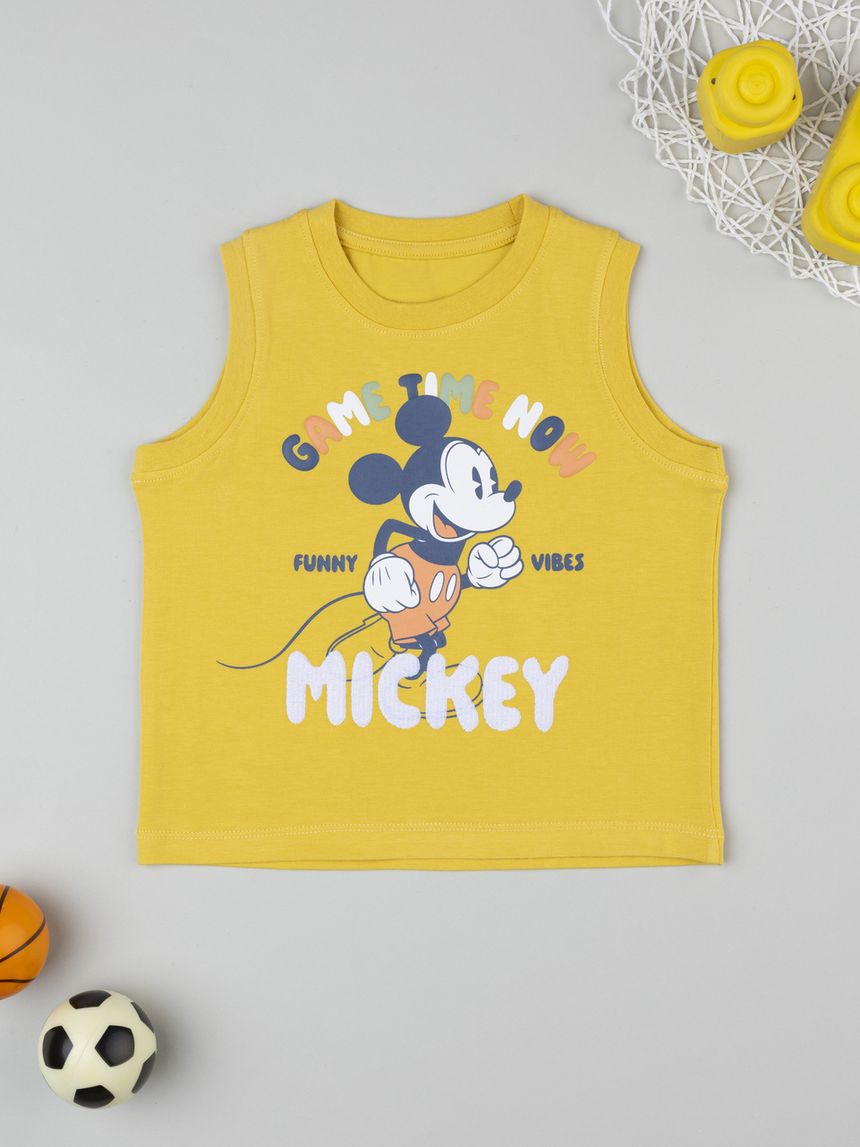 Canotta bimbo mickey mouse gialla
