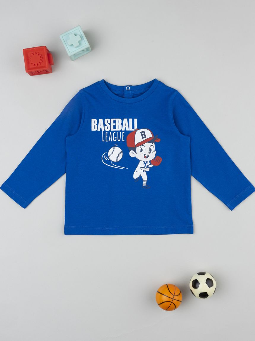 T-shirt bimbo bluette stampata