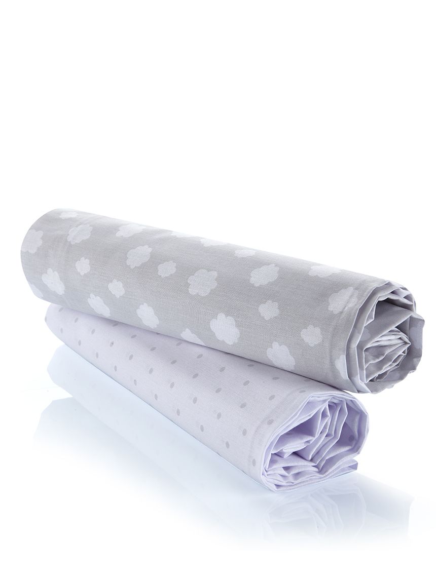 Pack 2 sotto letto bianco/grigio nuvole