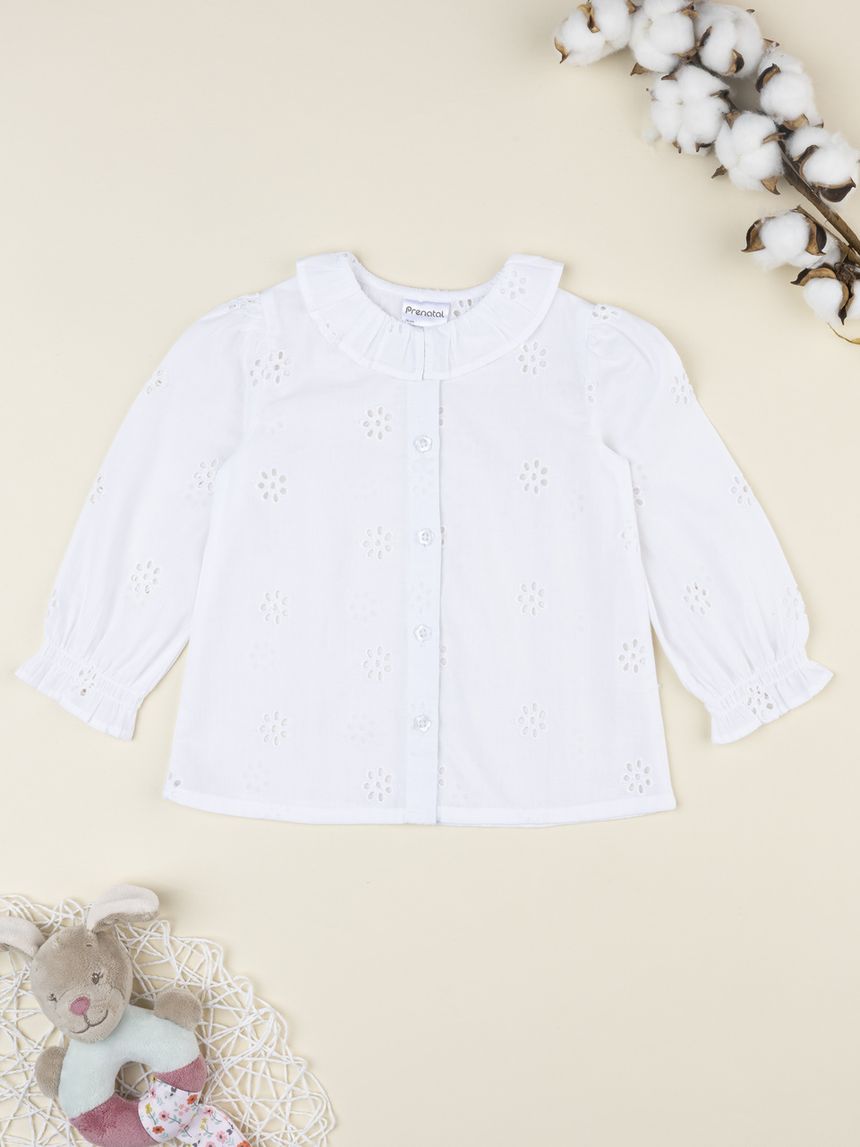 Camicia bimba sangallo bianco