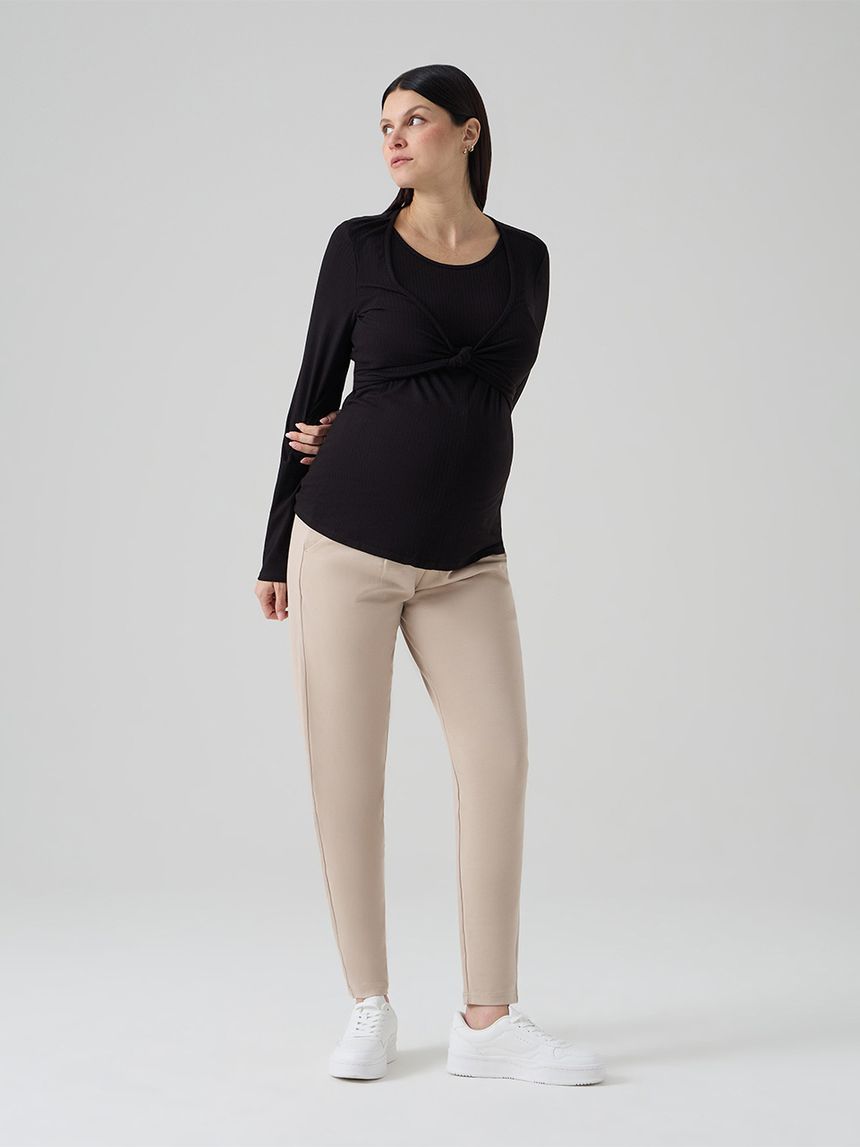 T-shirt allattamento nera maniche lunghe