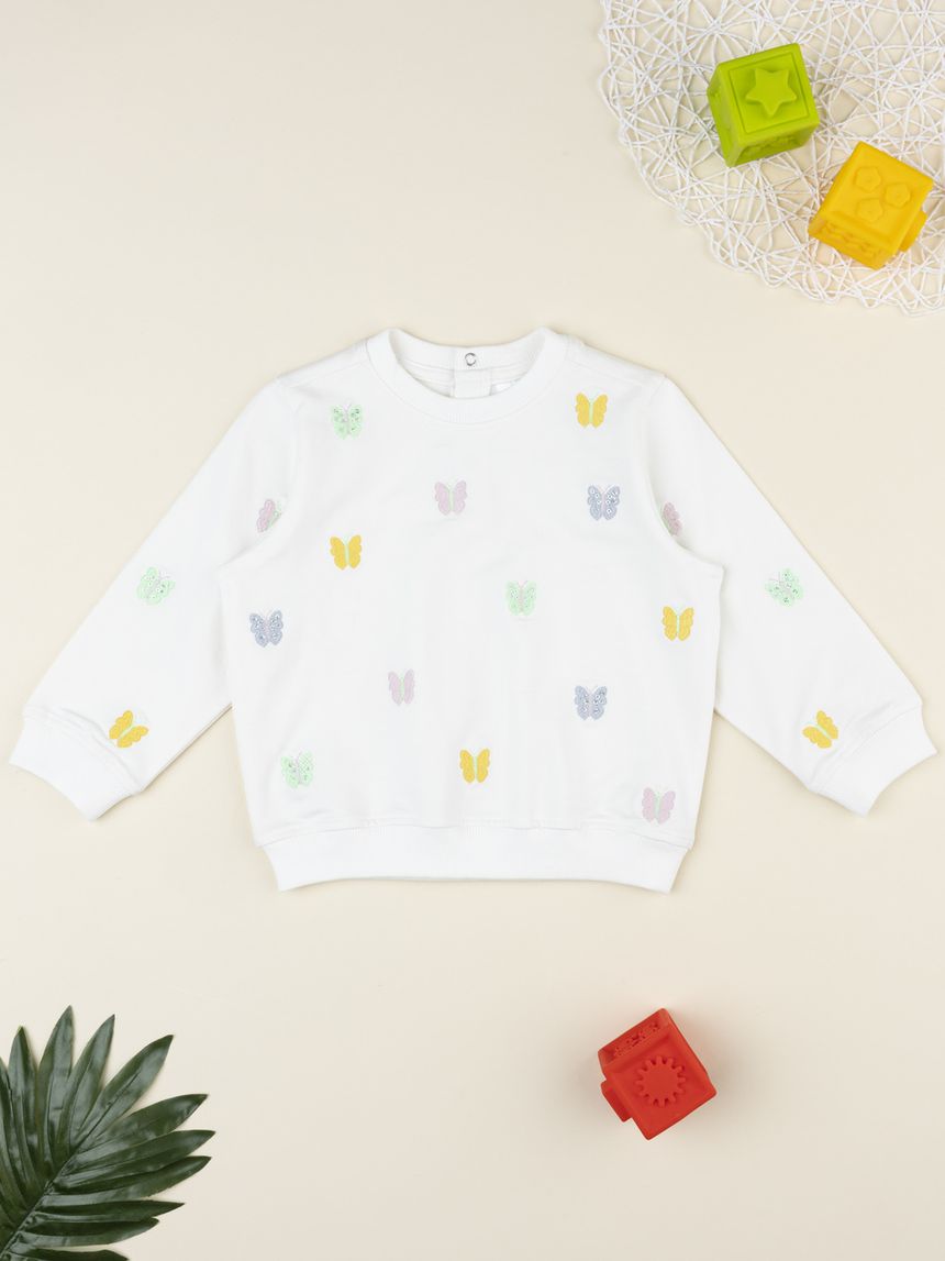 Felpa bimba ricami farfalle
