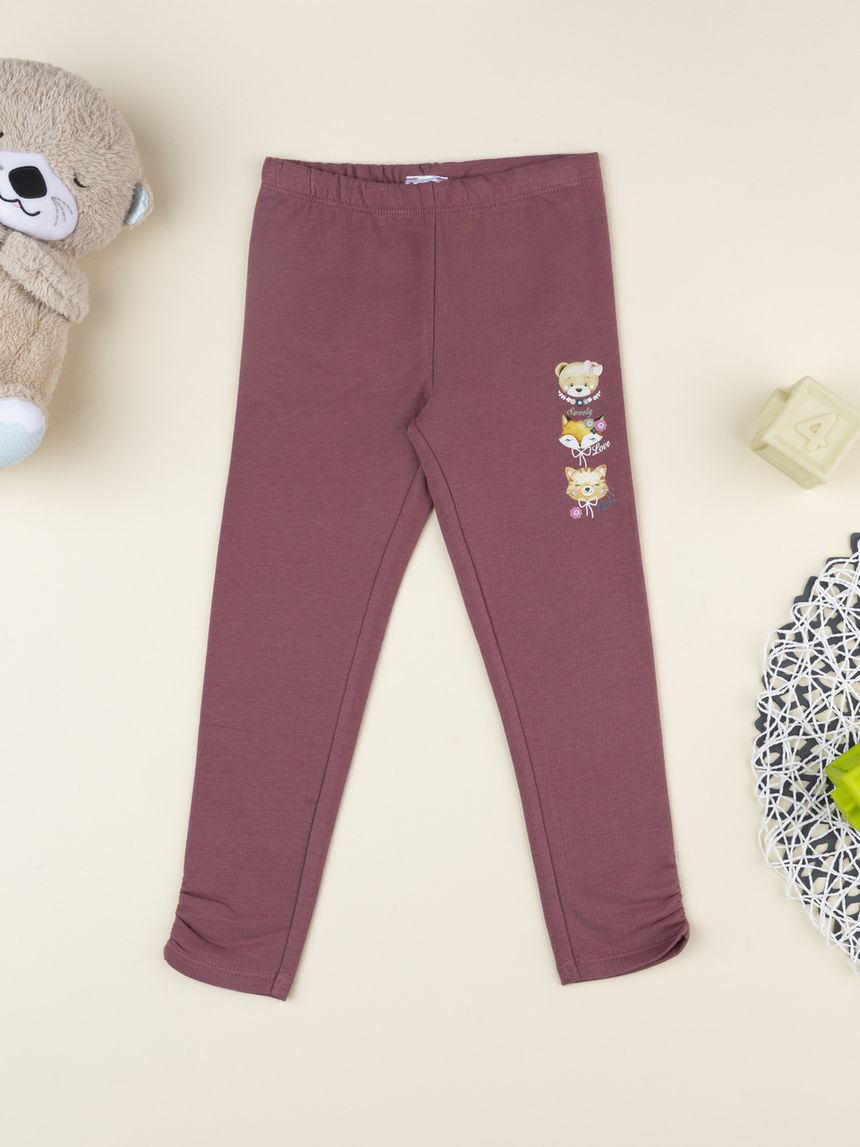Leggings bambina rosa antico orsetti