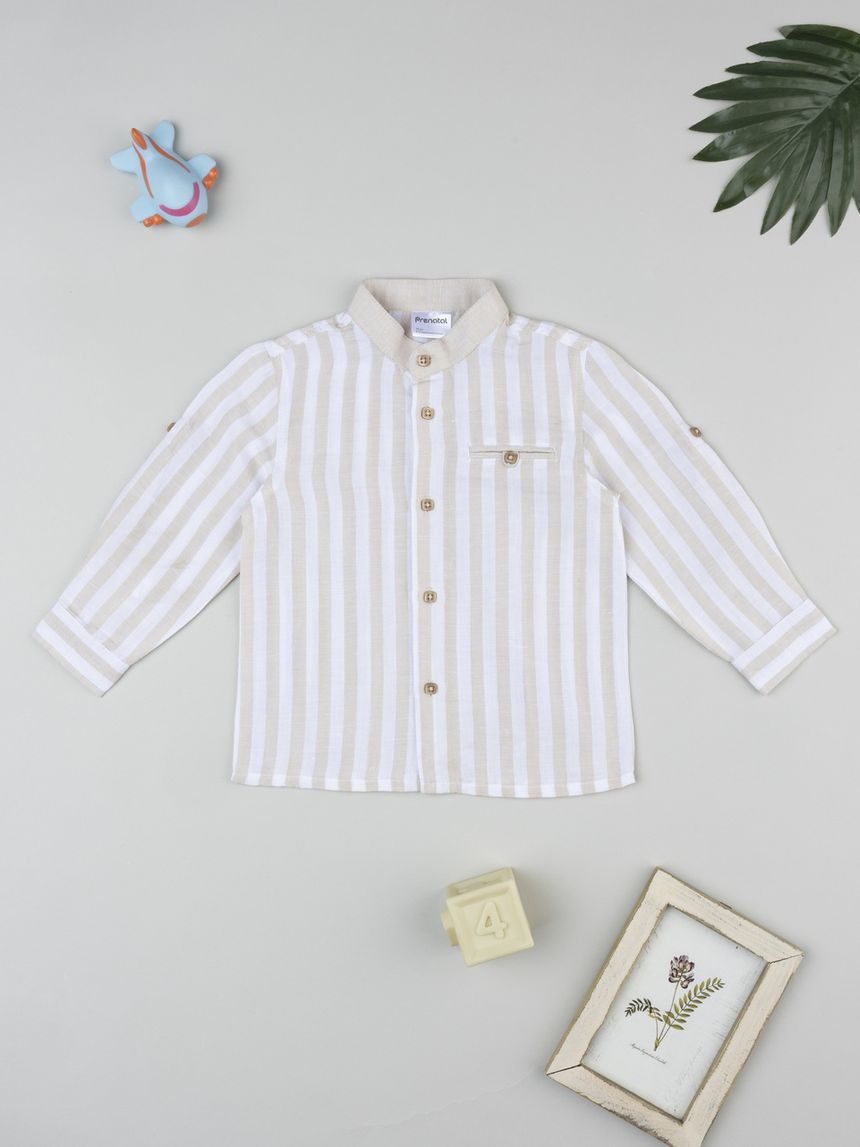 Camicia lino bimbo rigata