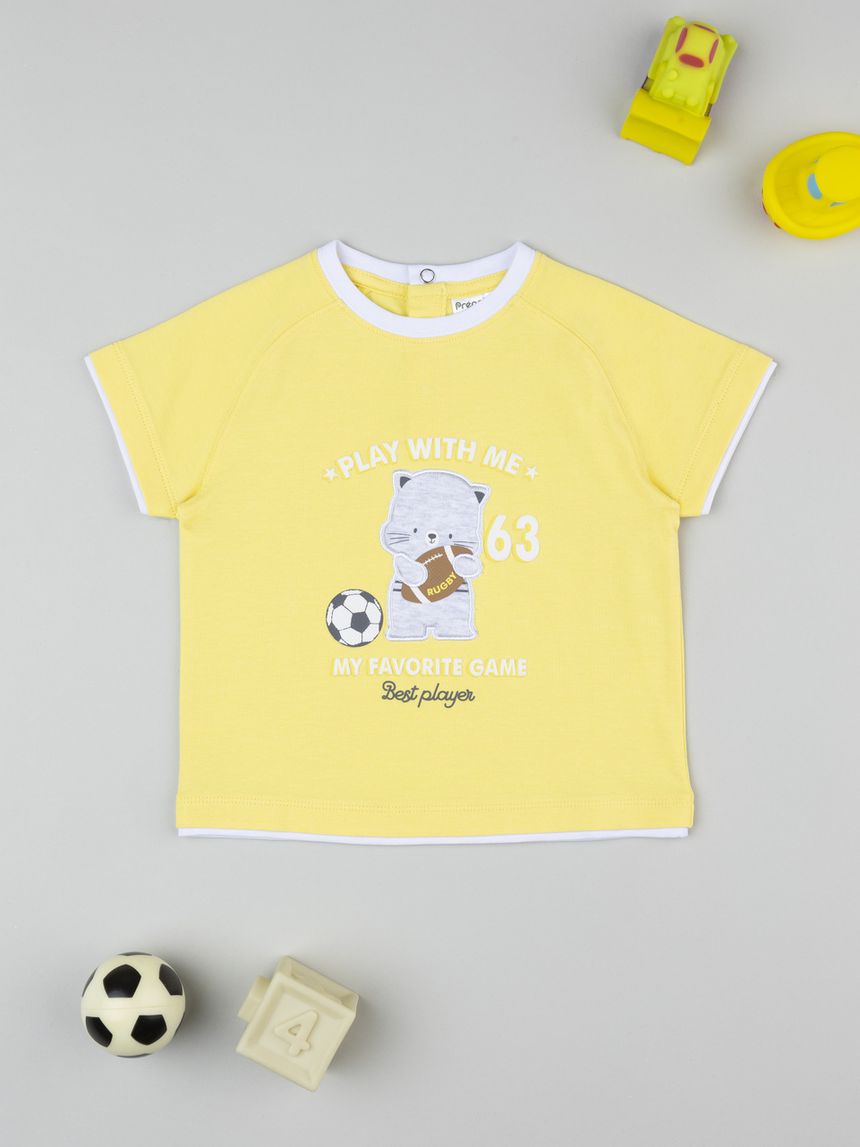 T-shirt bimbo gialla orsetto