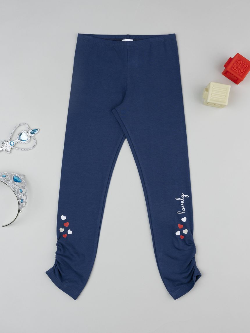 Legging bimba blu stampato