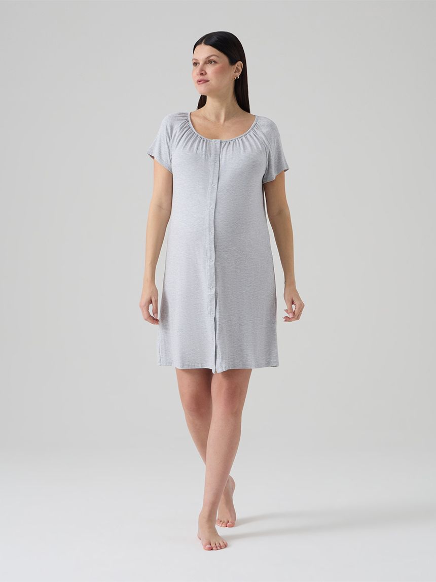 Camicia da notte premaman grigio chiaro