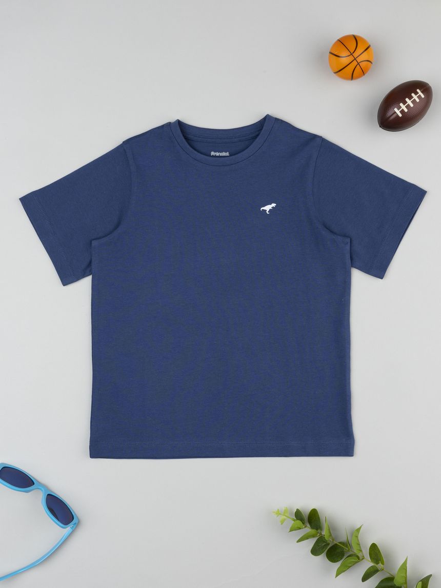 T-shirt blu mezza manica bambino