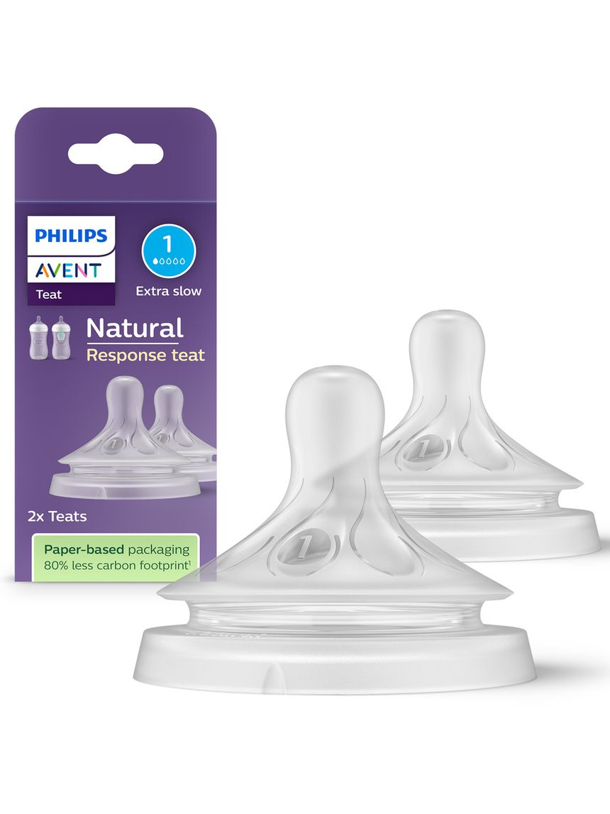 Tettarella natural response flusso 1 (extra-lento). età consigliata: dalla nascita. 2pz scy961/02 tettraelle per biberon - philips avent