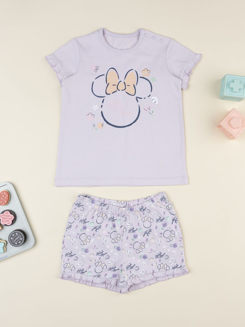 Pigiama estivo bimba minnie lilla