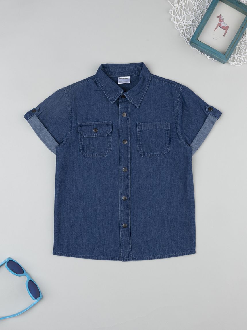 Camicia bimbo denim mezza manica