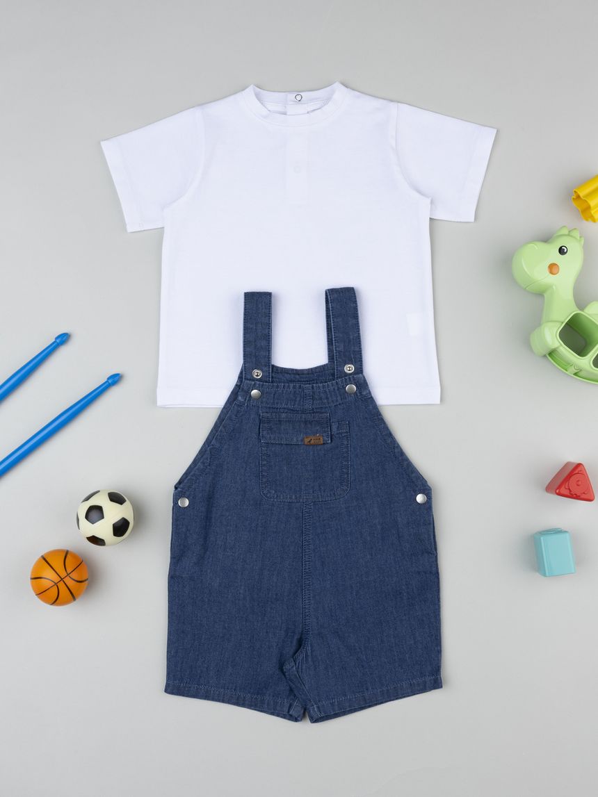 Completo bimbo salopette e t-shirt