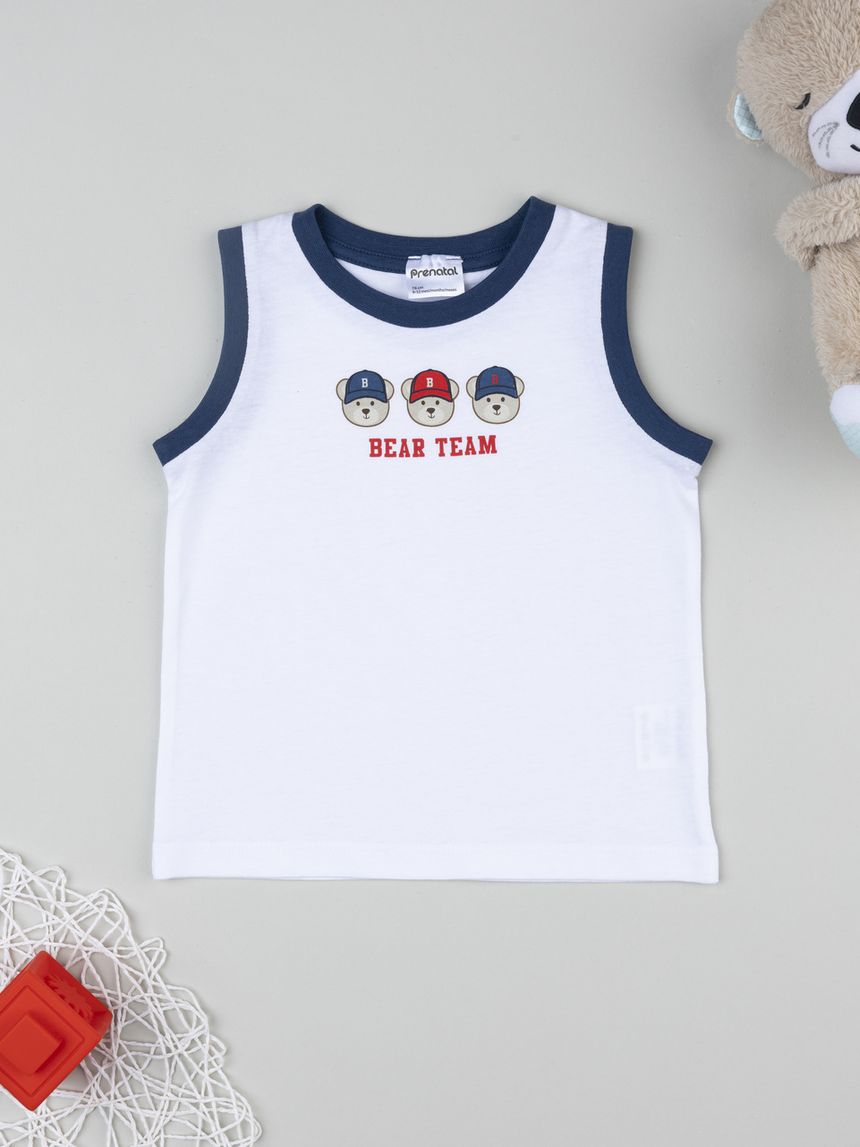 Canotta bimbo bianca stampa orsetti