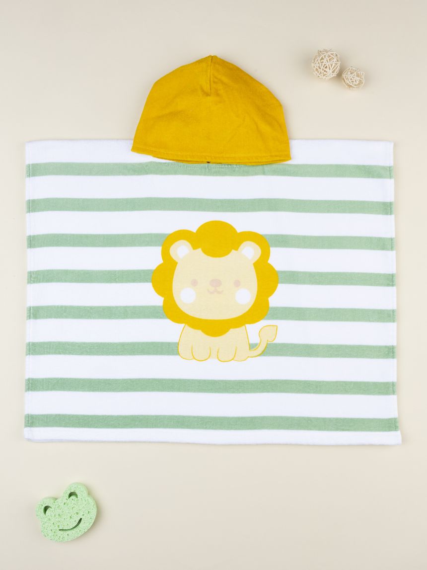 Poncho mare bimbo bianco/verde leone