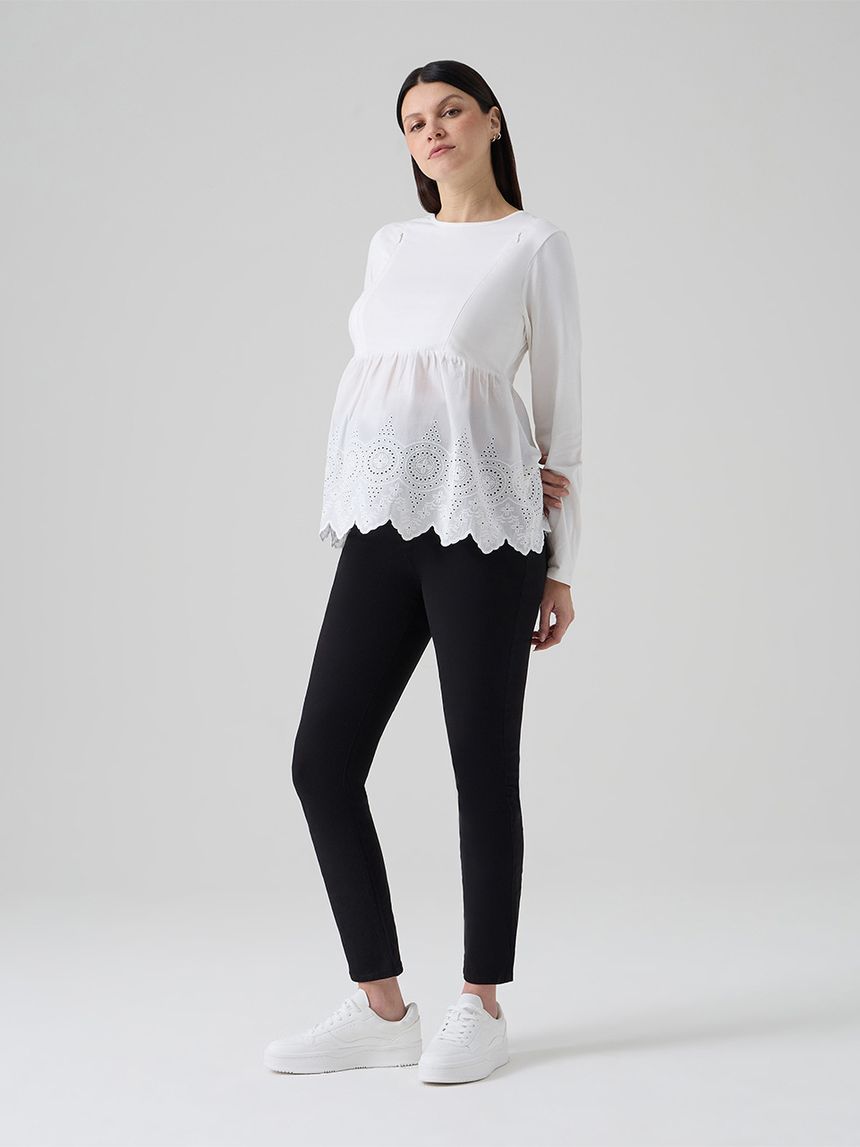 T-shirt allattamento sangallo bianco