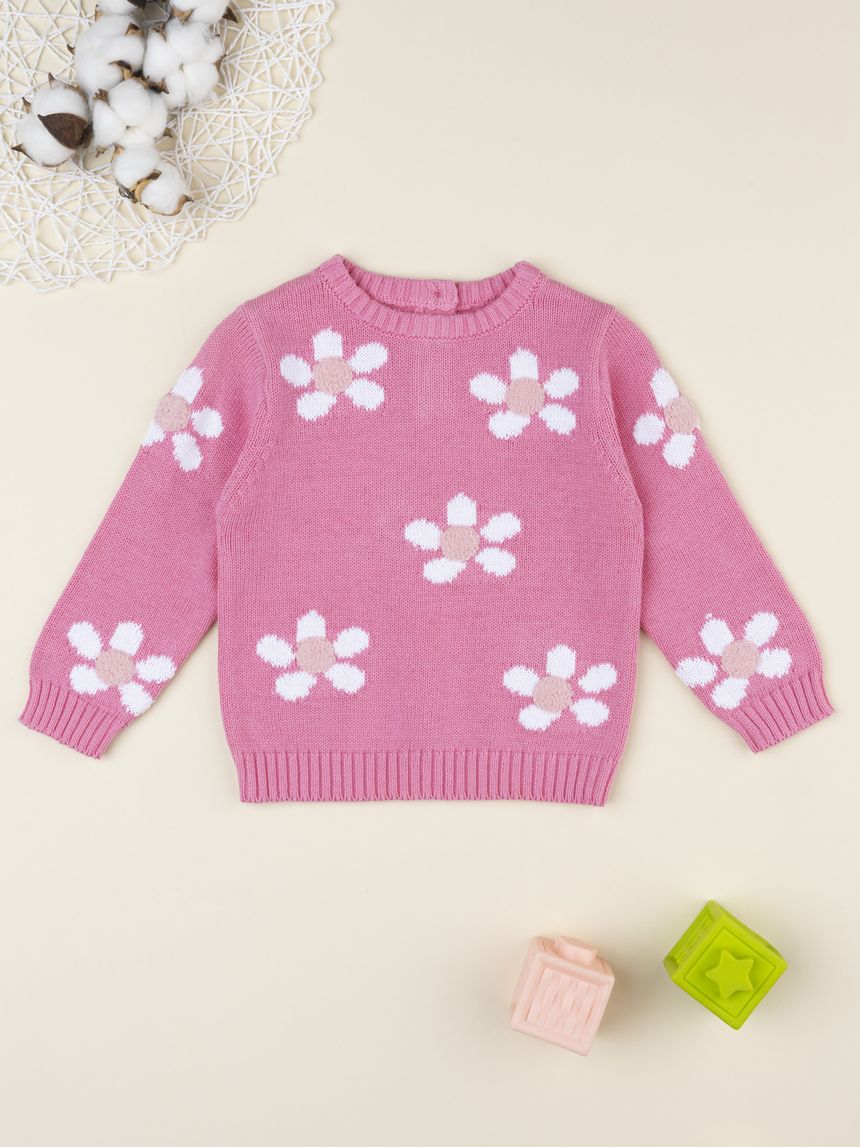 Maglia bimba rosa fiori