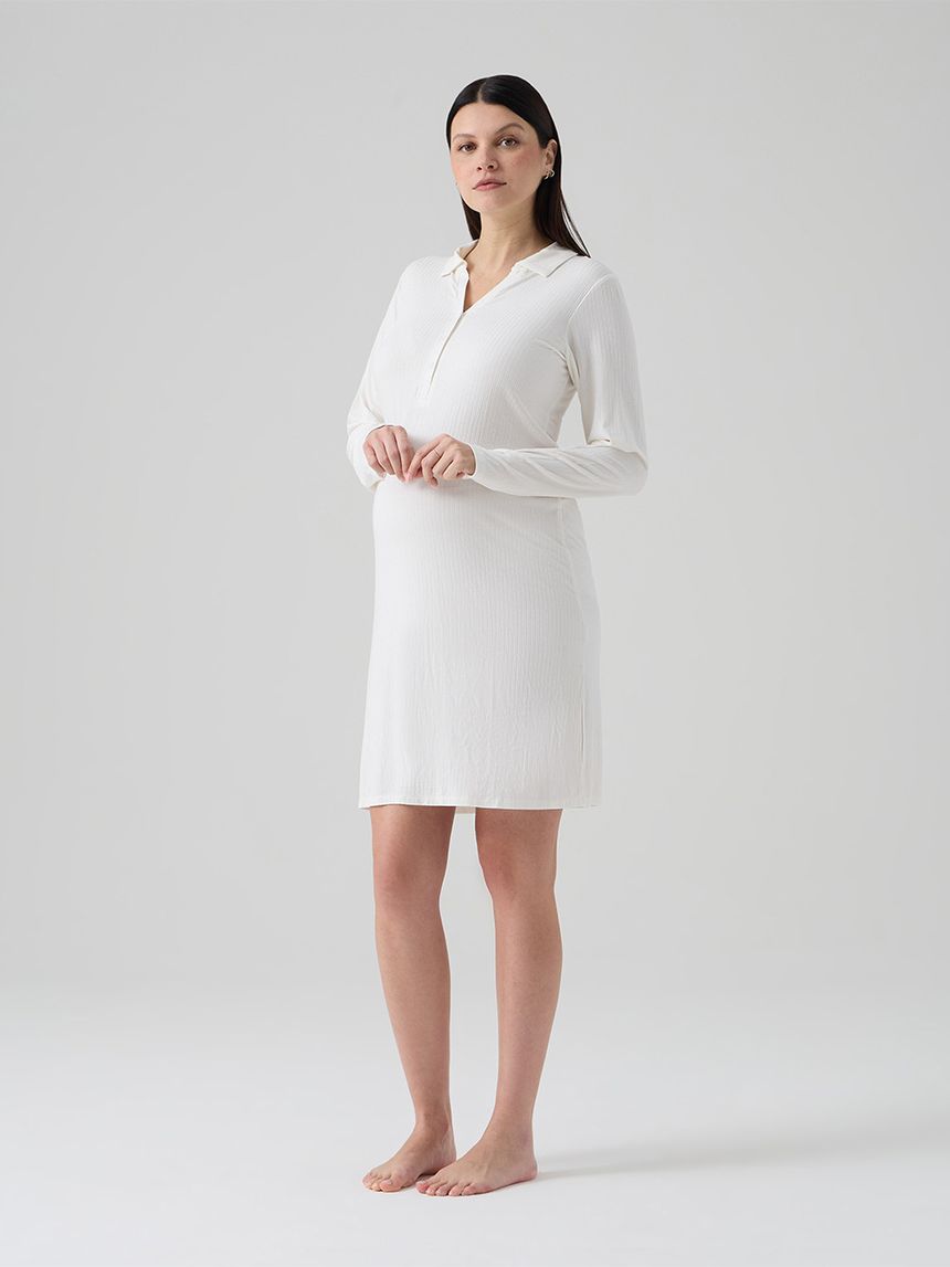 Camicia da notte allattamento costina panna