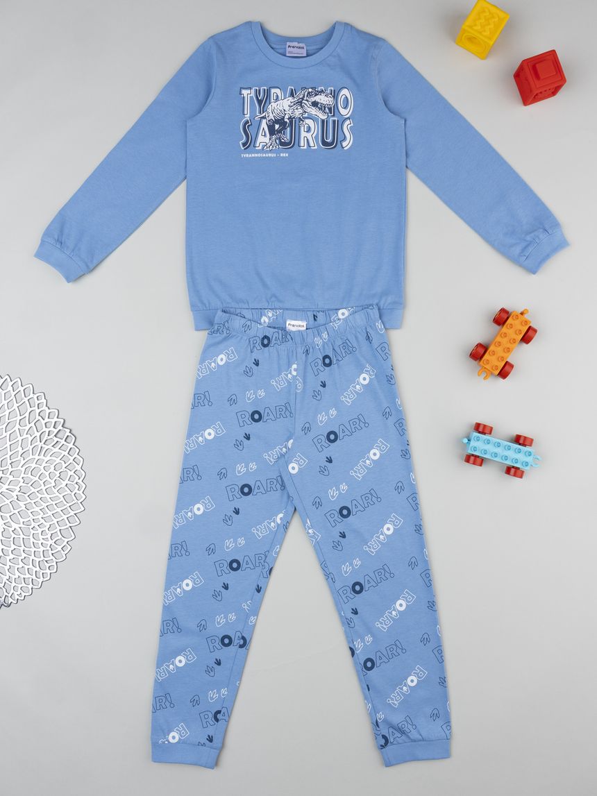 Pigiama bimbo azzurro tirannosauro
