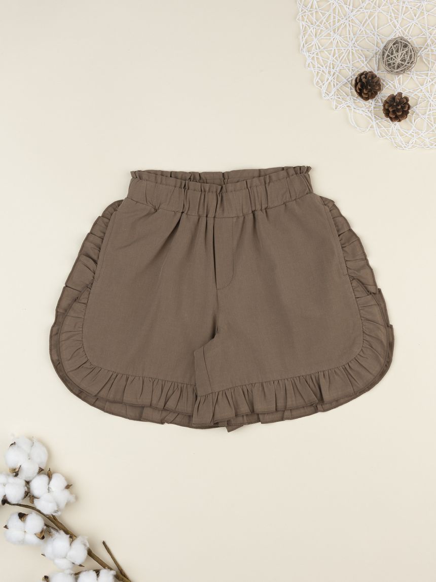Shorts bimba popeline marrone