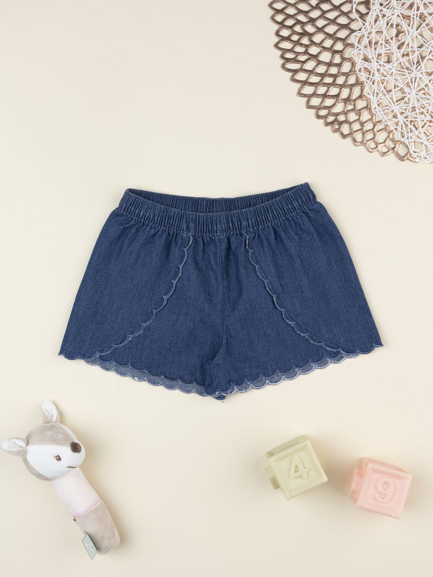 Shorts bimba denim scuro
