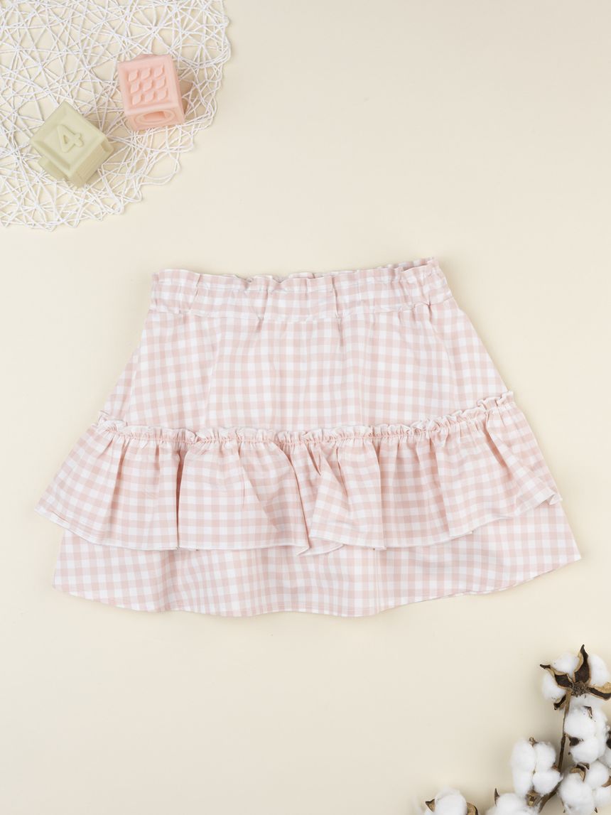 Gonna bimba bianca/rosa vichy