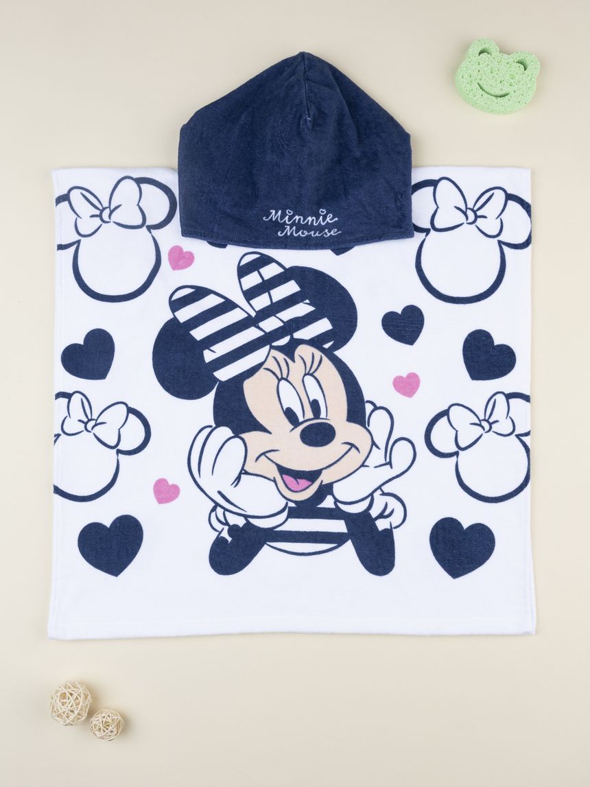 Poncho mare bimba minnie bianco/blu