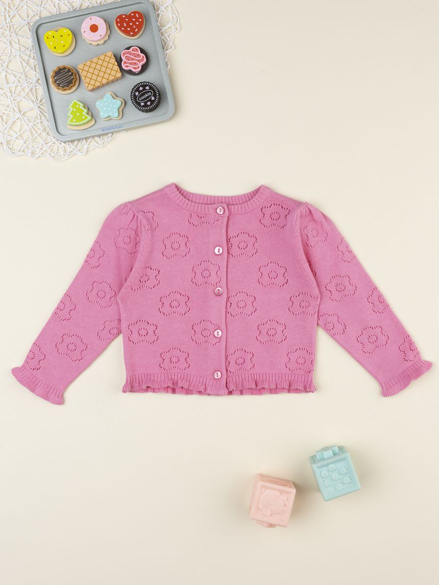 Cardigan bimba rosa