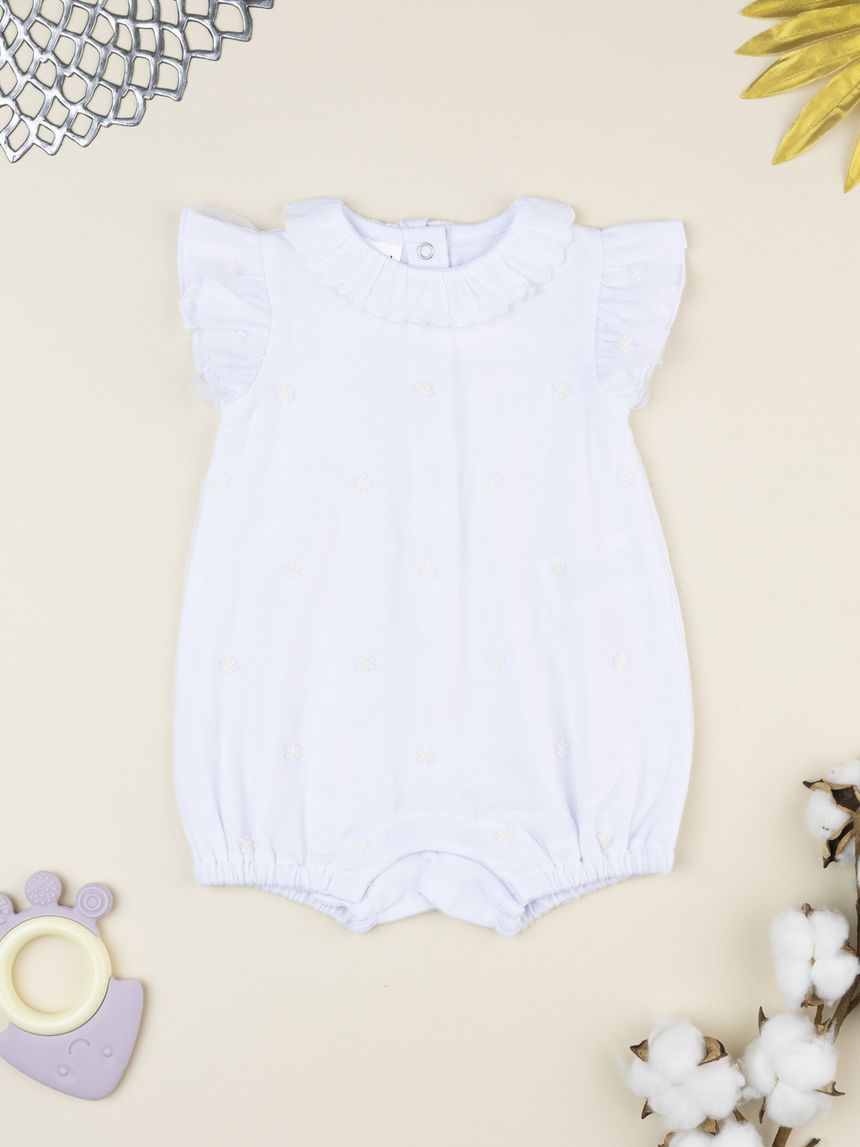 Pagliaccetto elegante bimba bianco