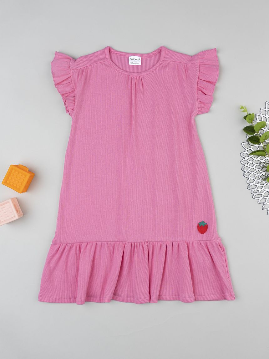 Abito rib bimba rosa