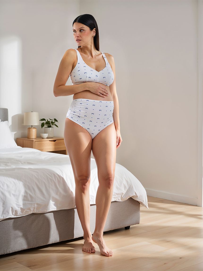 Reggiseno gravidanza bianco fiocchi allover