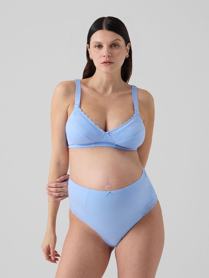 Slip premaman azzurri con pizzo