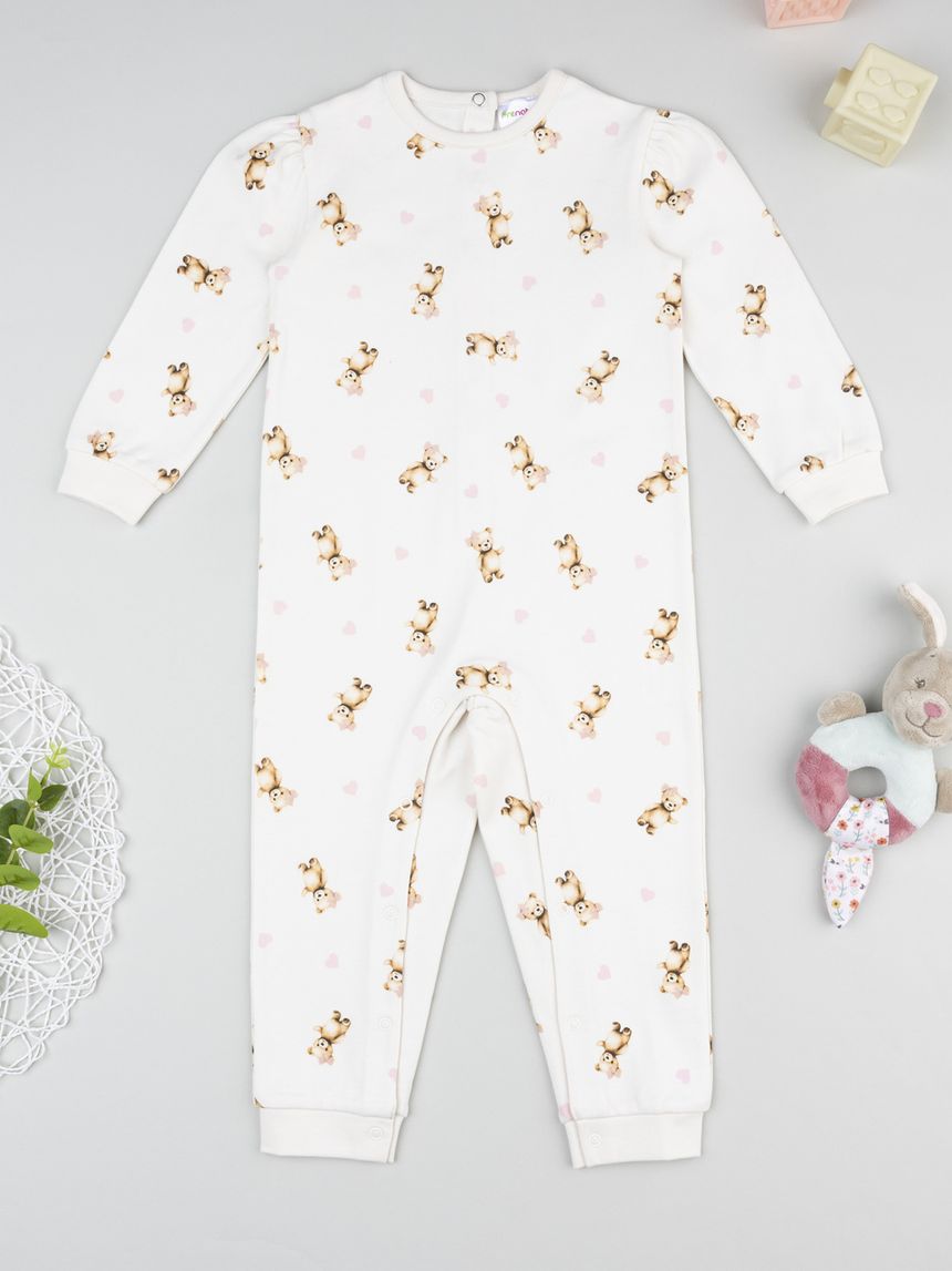 Pigiamone bimba bianco orsi